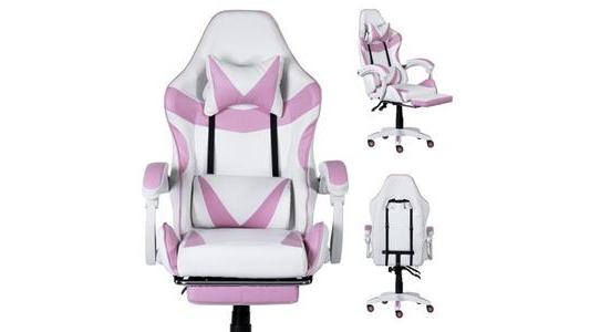 Fotel gamingowy Ekspand FG02 biało-różowy