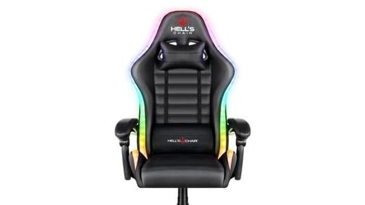 Fotel gamingowy Hells Chair HC-1003 RGB LED czarny