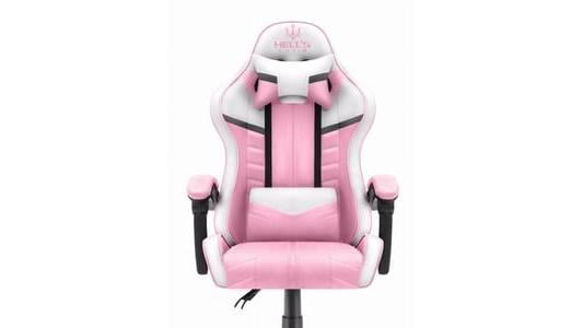 Fotel gamingowy Hells Chair HC-1004 biało-różowy