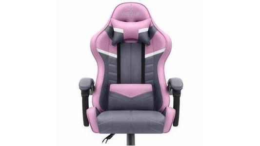 Fotel gamingowy Hells Chair HC-1004 szaro-różowy