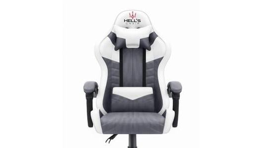 Fotel gamingowy Hells Chair HC-1004 biało-szary