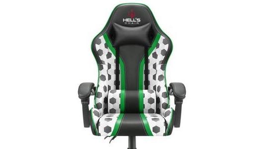 Fotel gamingowy Hells Chair HC-1005 Futbol Piłka czarno-biały