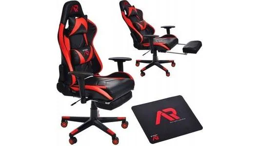 Fotel gamingowy Jumi Aragon czarno-czerwony
