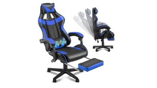 Fotel gamingowy MatMay Tilt czarno-niebieski