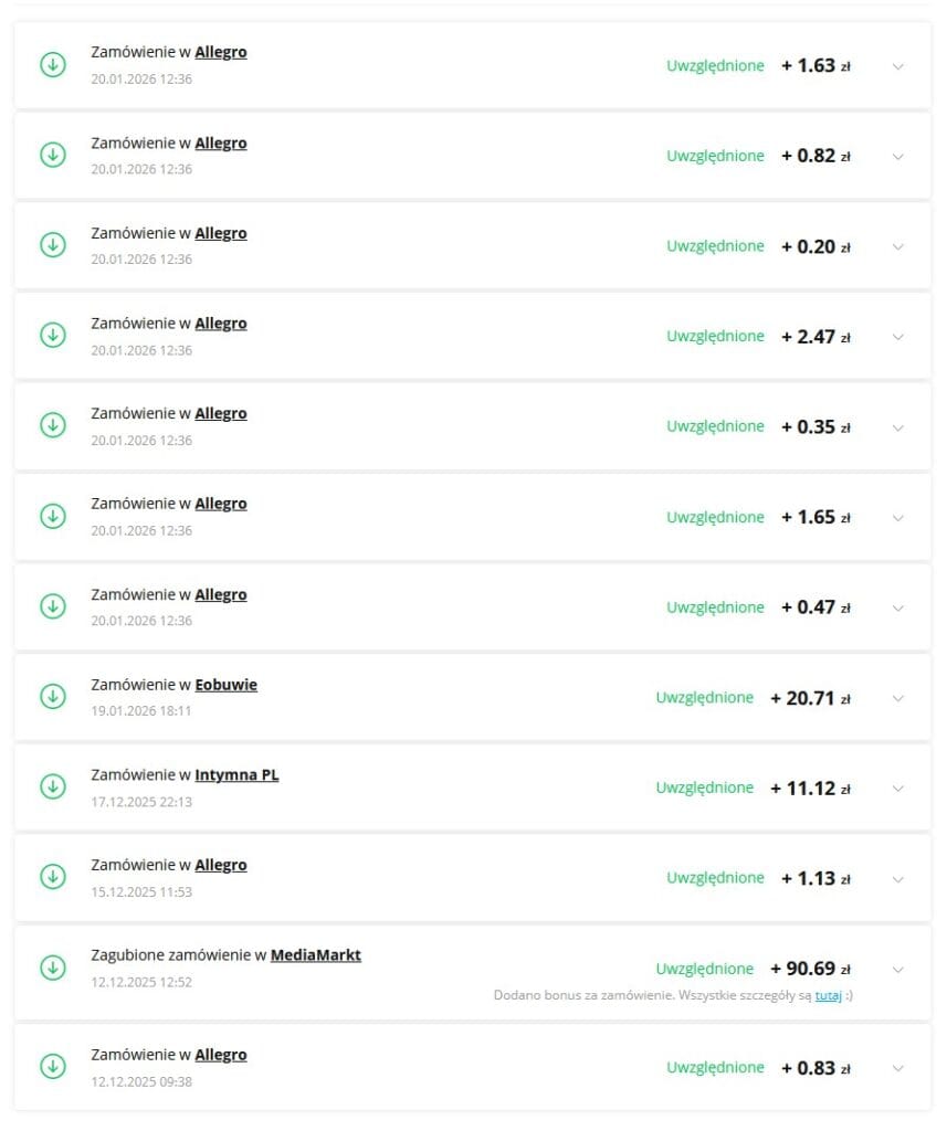 Cashback za zakupy internetowe