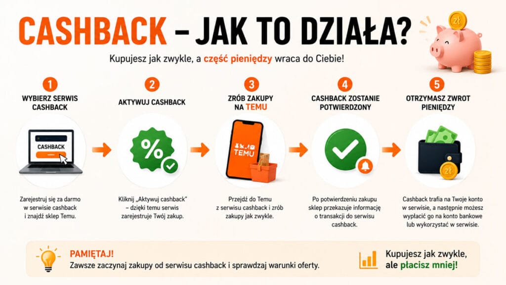 Jak kupować taniej na TEMU z cashback?